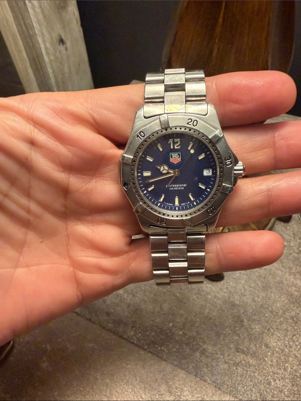 Tag Heuer Stainless Steel Watch with Blue Dial